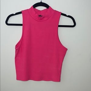 Mock Neck Fitted Crop Top